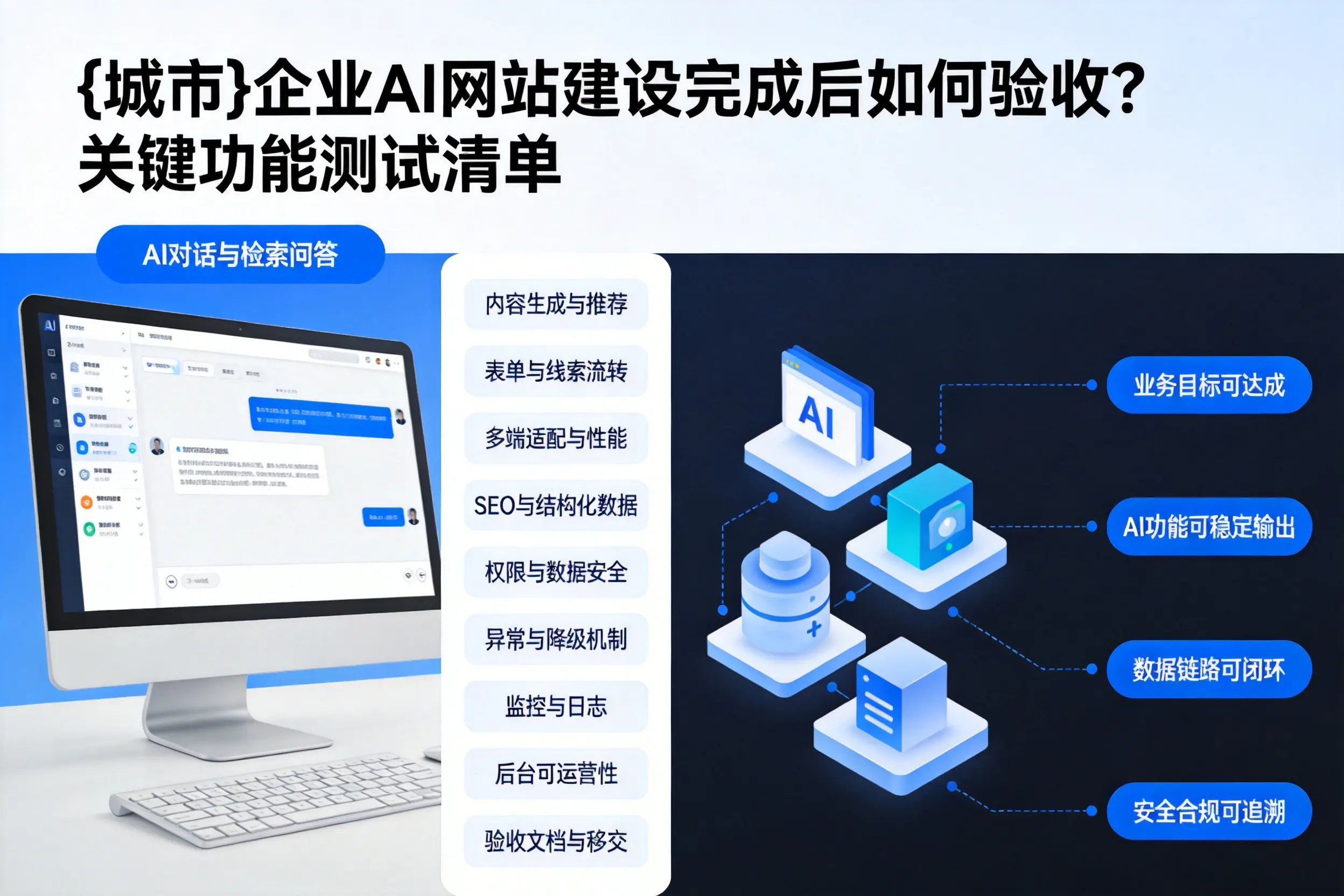 阳泉企业AI网站建设完成后如何验收？关键功能测试清单