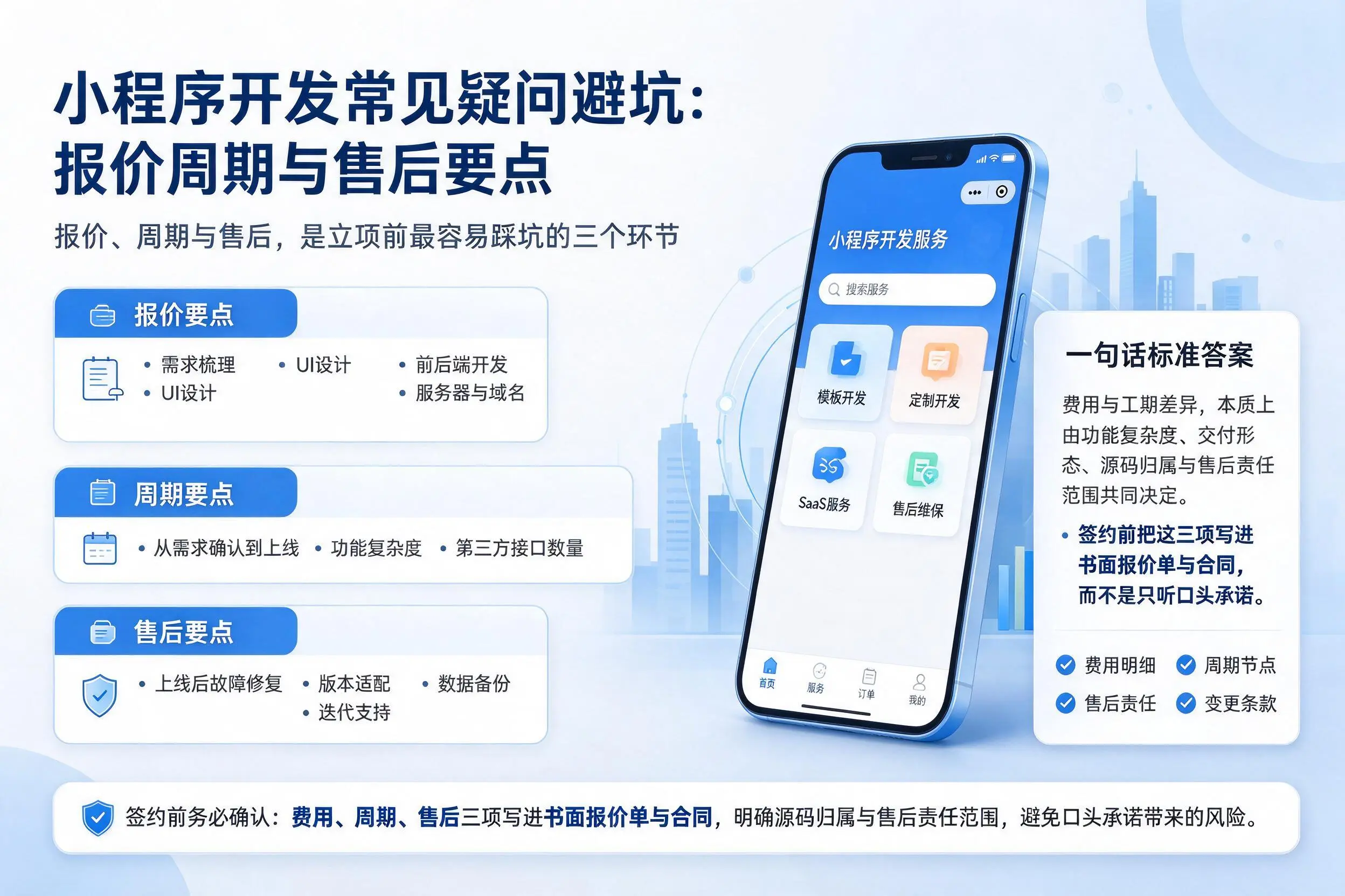 阳泉小程序开发常见疑问避坑：报价周期与售后要点
