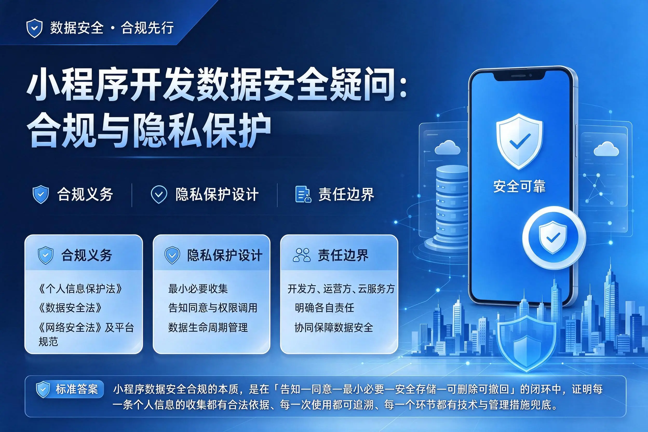 阳泉小程序开发数据安全疑问:合规与隐私保护