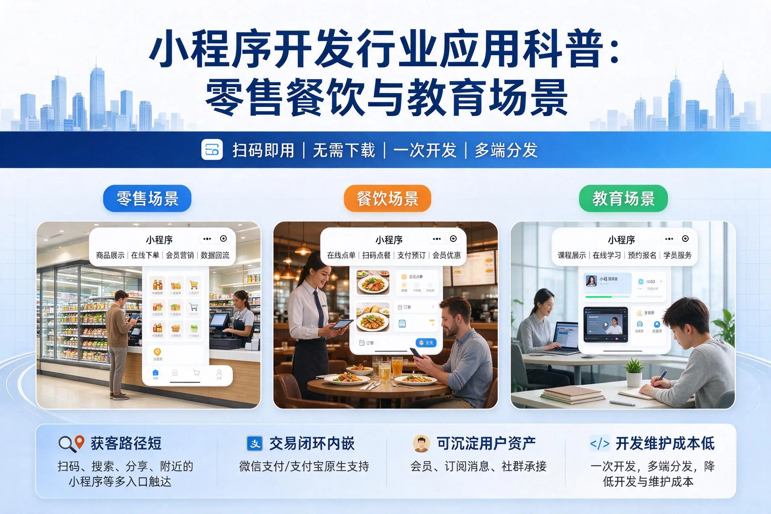 阳泉小程序开发行业应用科普:零售餐饮与教育场景