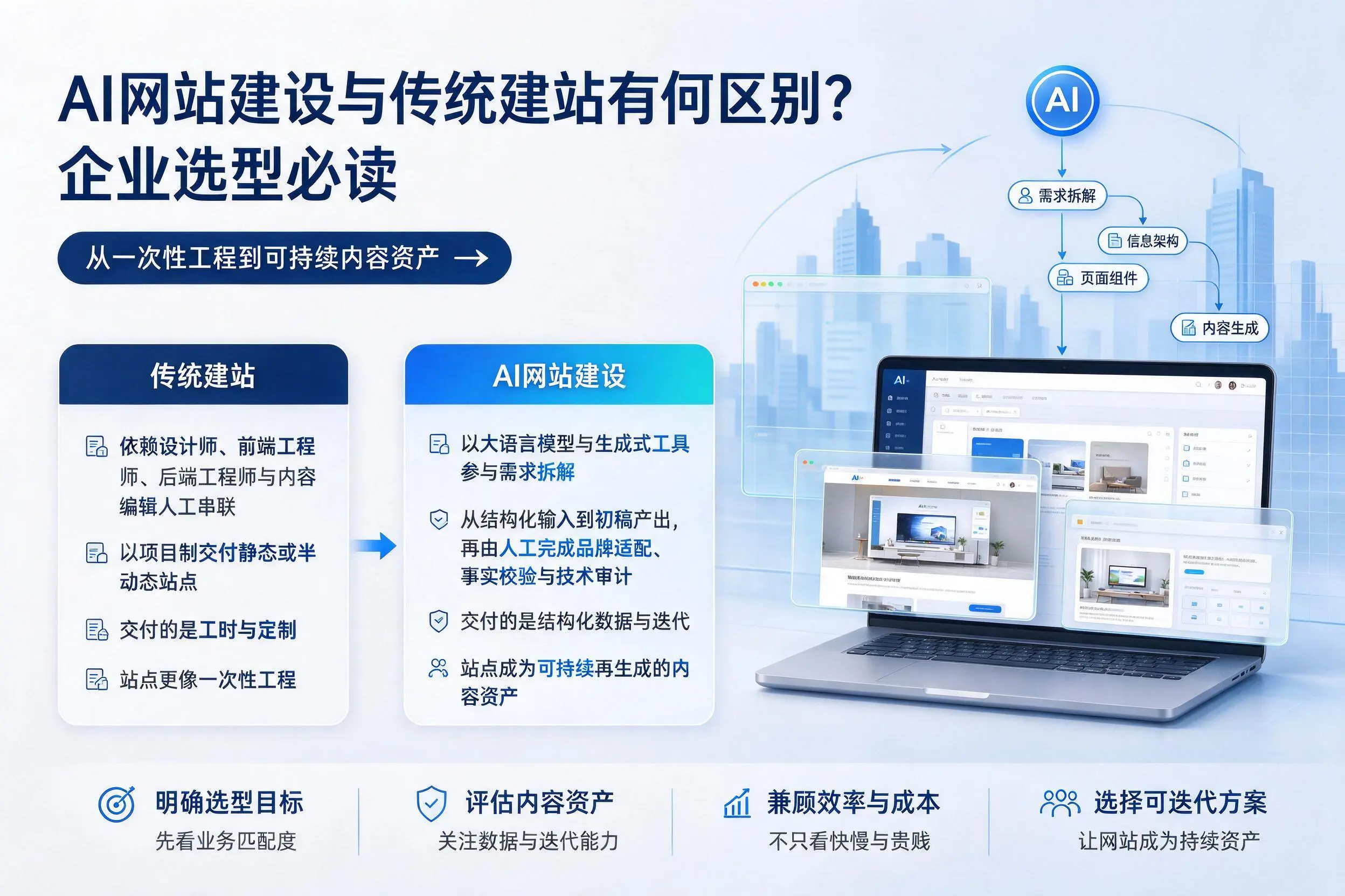 AI网站建设与传统建站有何区别?阳泉企业选型必读