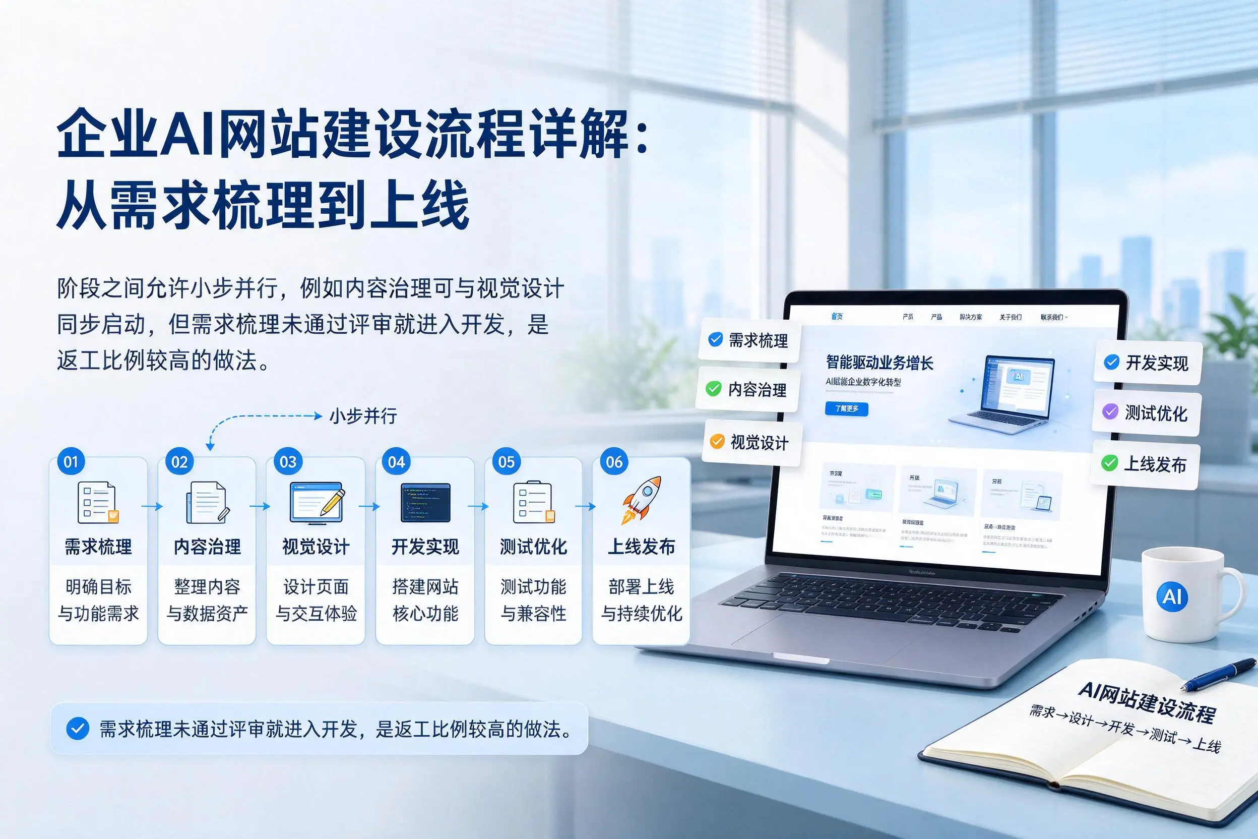 阳泉企业AI网站建设流程详解:从需求梳理到上线
