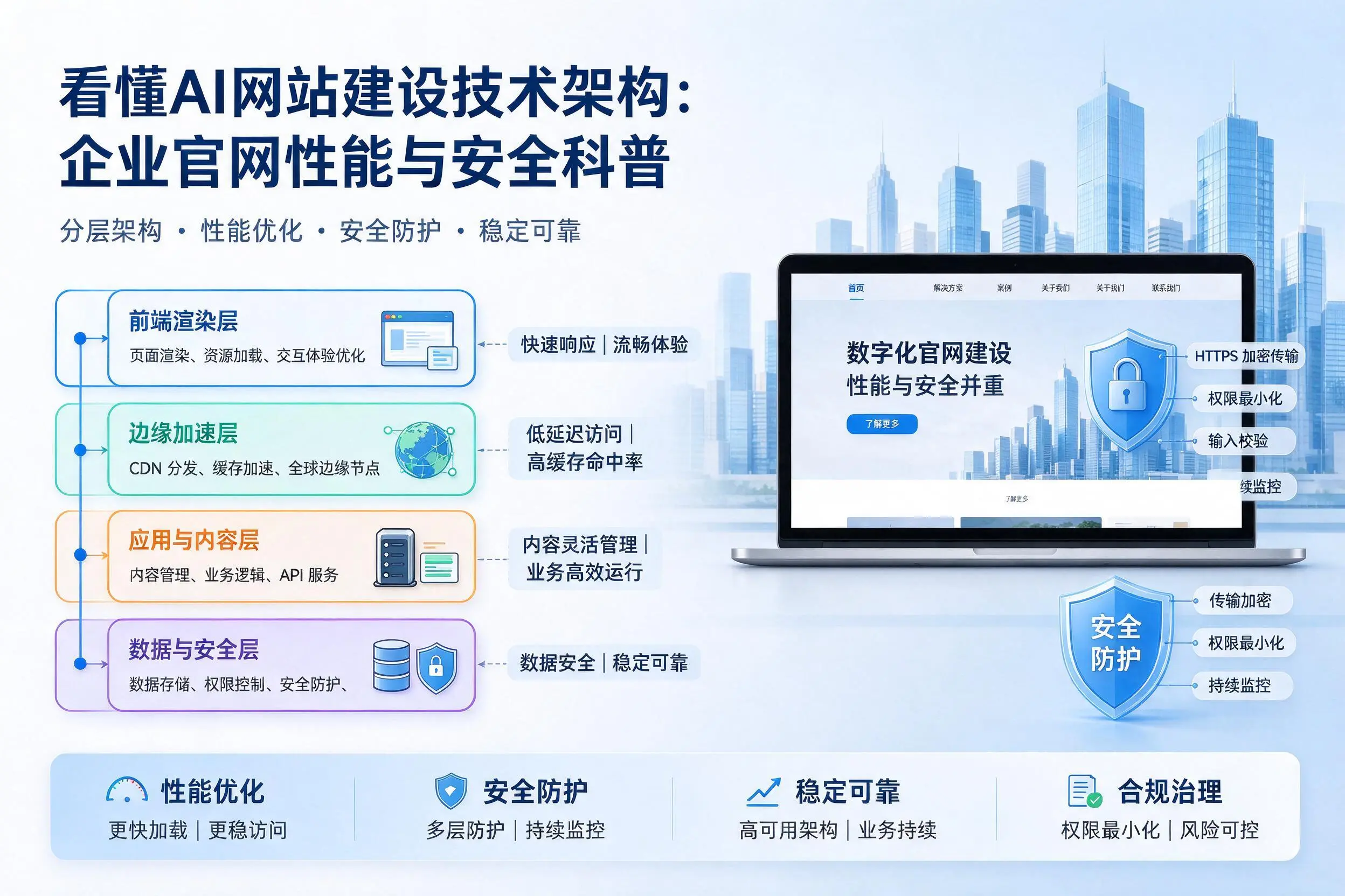 看懂AI网站建设技术架构：阳泉企业官网性能与安全科普