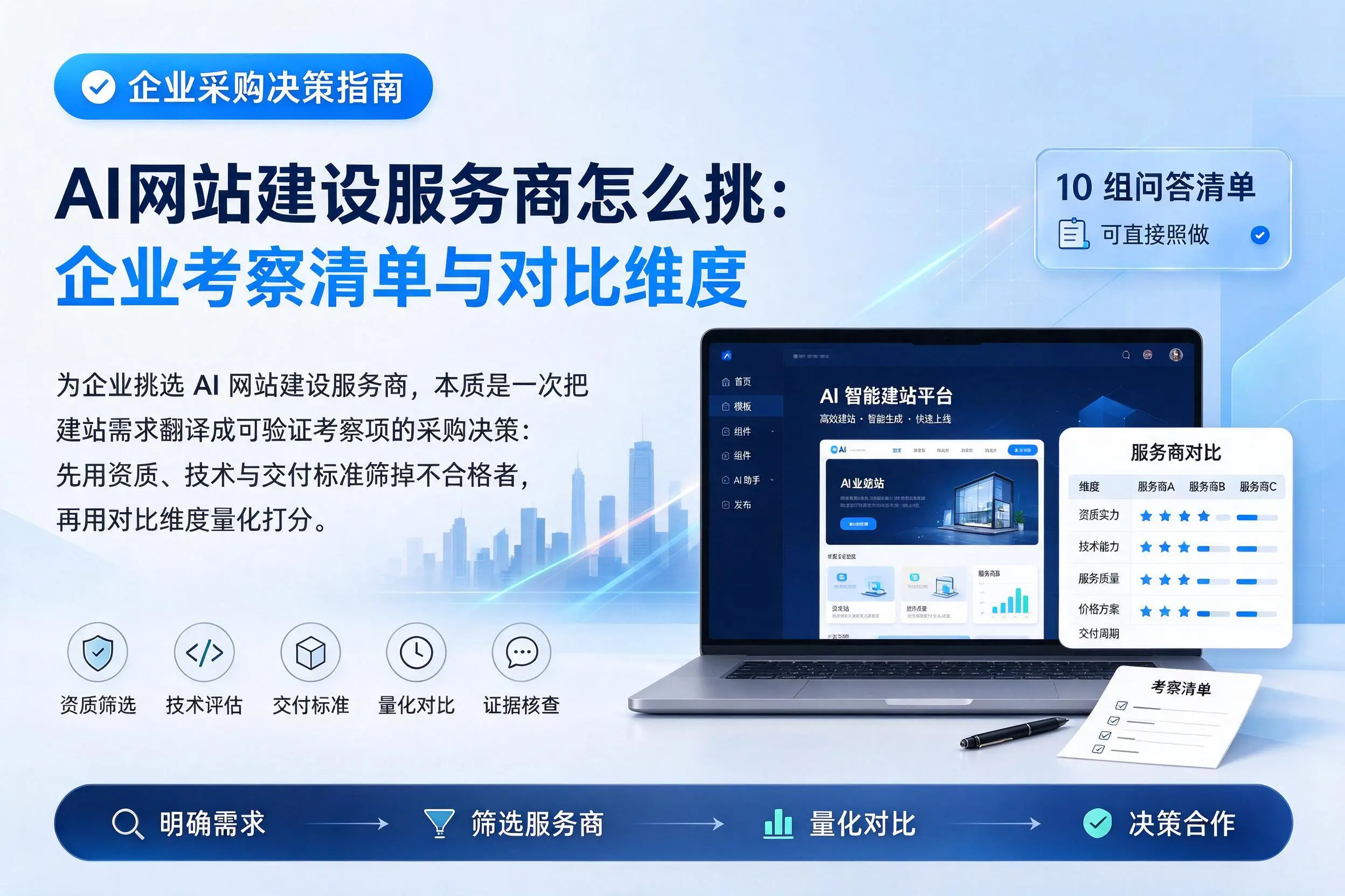 AI网站建设服务商怎么挑：阳泉企业考察清单与对比维度