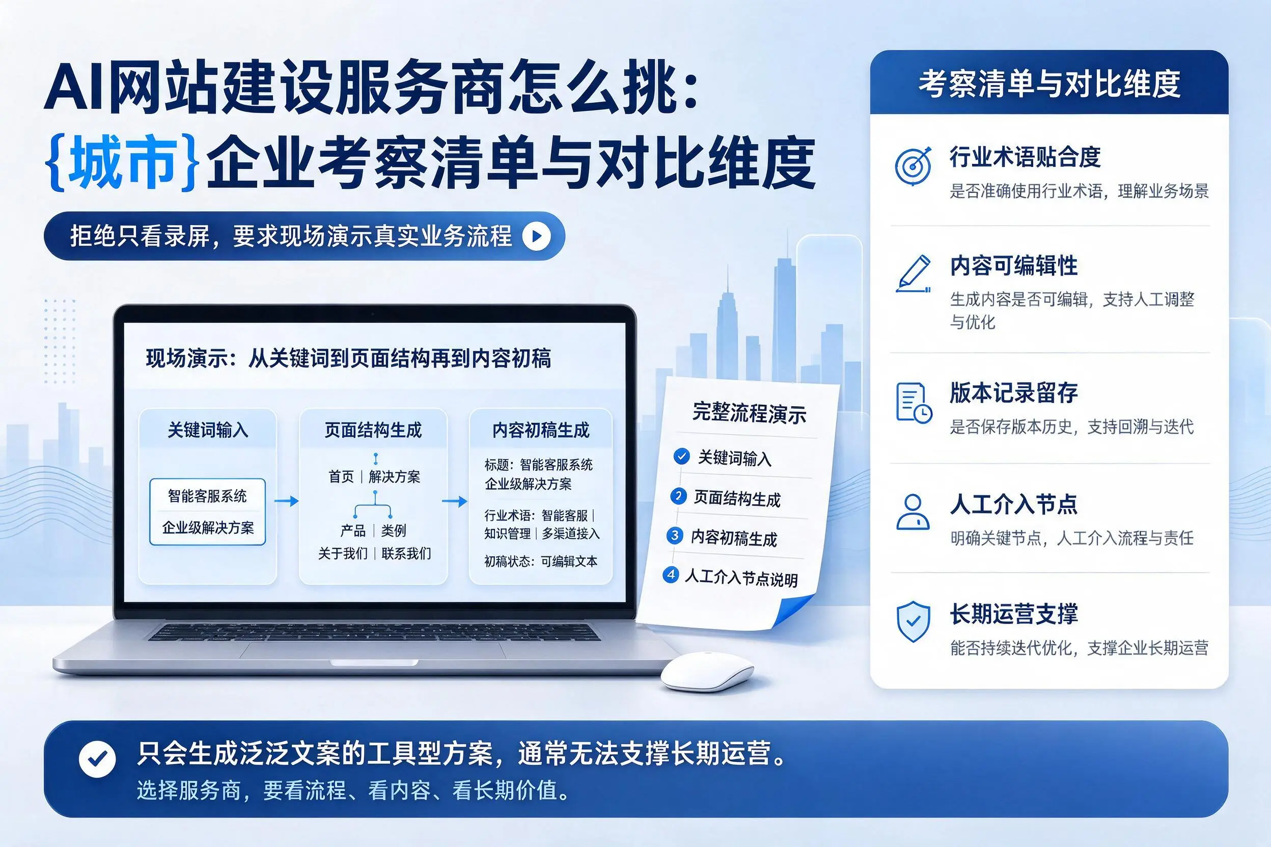 AI网站建设服务商怎么挑：阳泉企业考察清单与对比维度