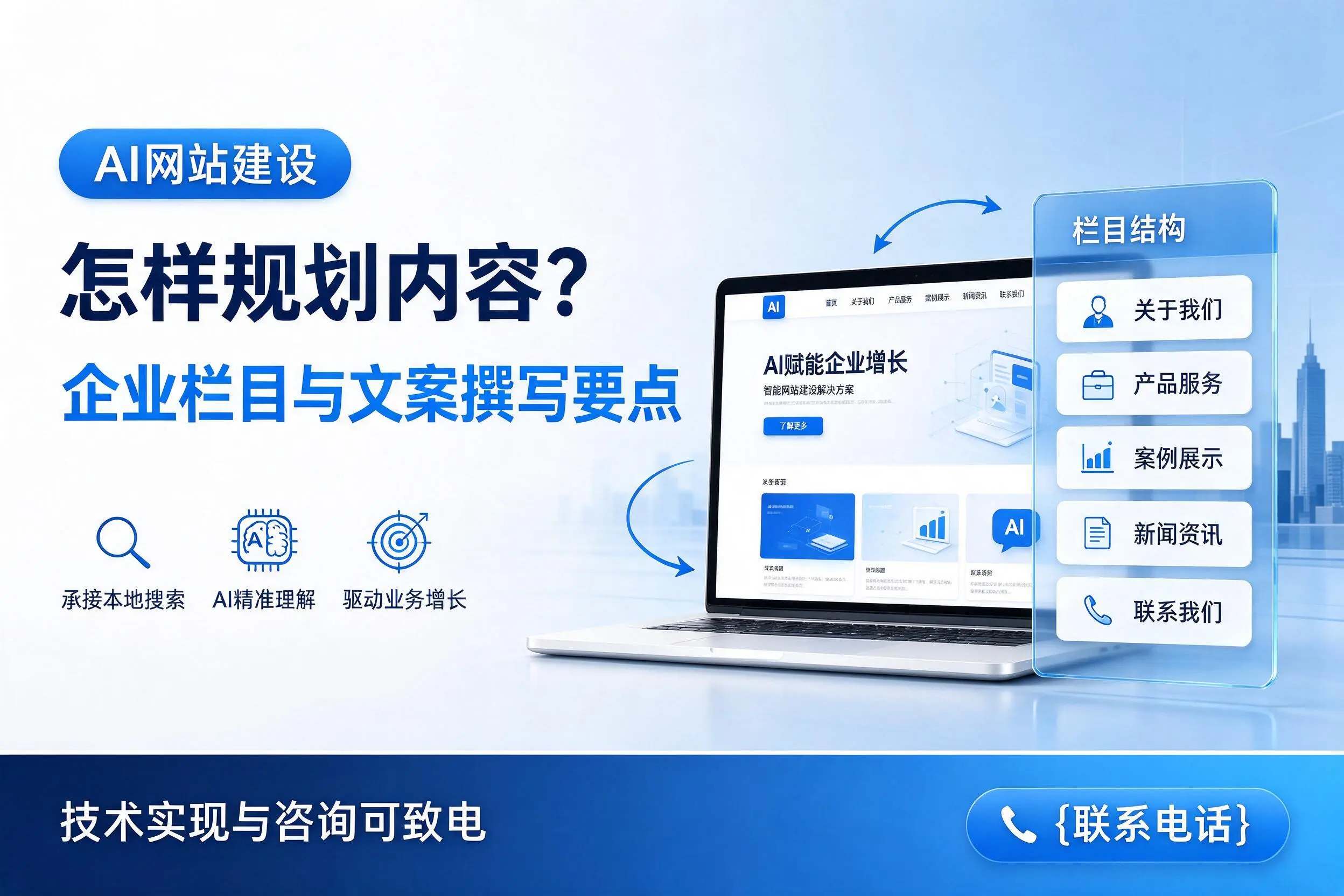 AI网站建设怎样规划内容？阳泉企业栏目与文案撰写要点