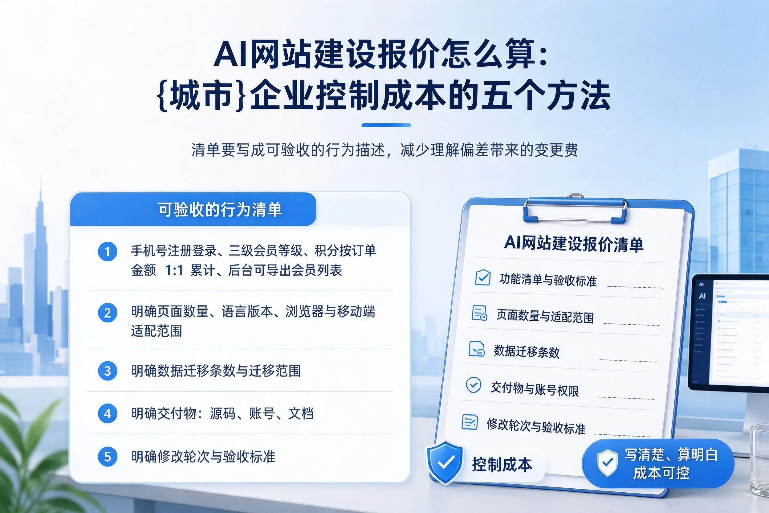 AI网站建设报价怎么算:阳泉企业控制成本的五个方法